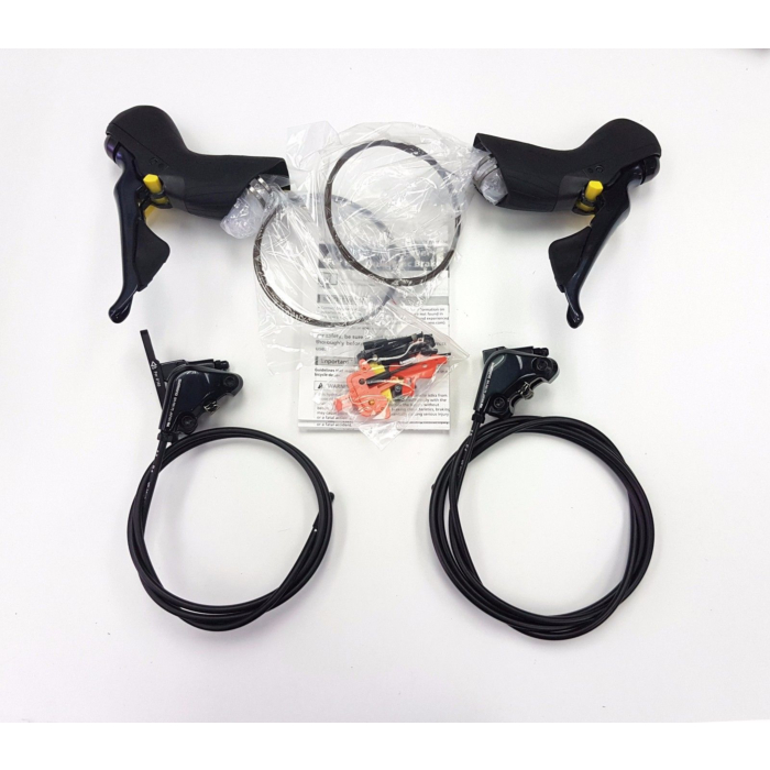 دسته دنده کتی هیدرولیک دوچرخه شیمانو Shimano Dura-Ace ST-R9120 / BR-R9170 Flat Mount Hydraulic Disc-Brake Set