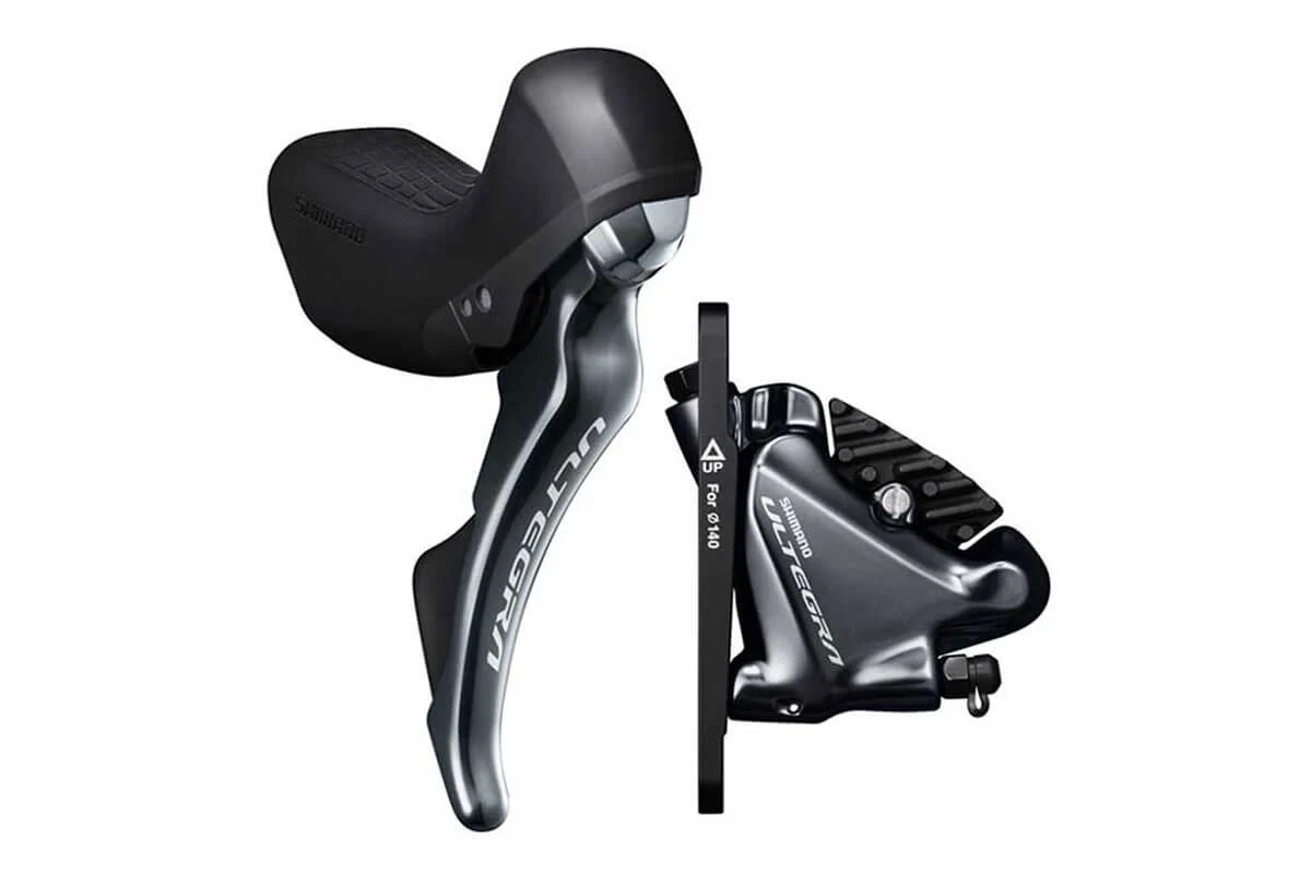 دسته دنده کتی هیدرولیک دوچرخه 2*11 سرعته شیمانو Shimano Ultegra R8020 STI Gear Shifter and Ultegra Disc Caliper Kit