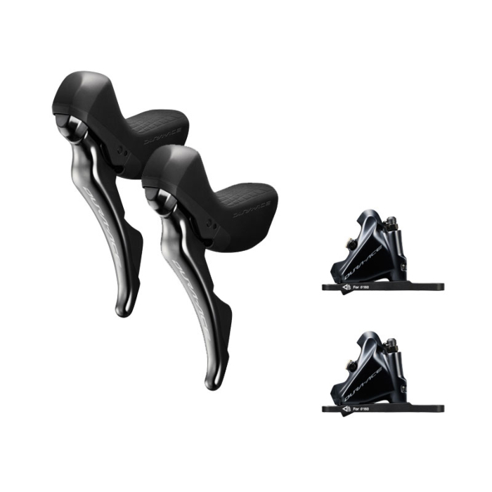 دسته دنده کتی هیدرولیک دوچرخه شیمانو Shimano Dura-Ace ST-R9120 / BR-R9170 Flat Mount Hydraulic Disc-Brake Set